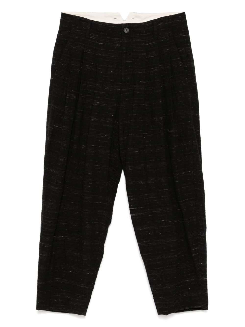CALMLENCE triple pleated tapered trousers - Black