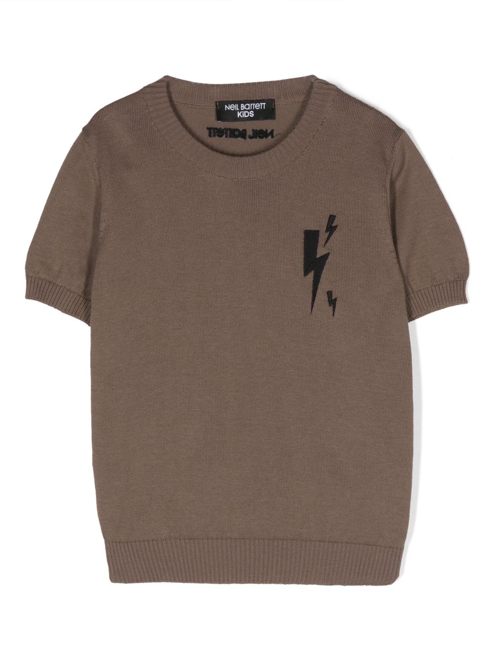 Embroidered-logo cotton T-Shirt - Brown