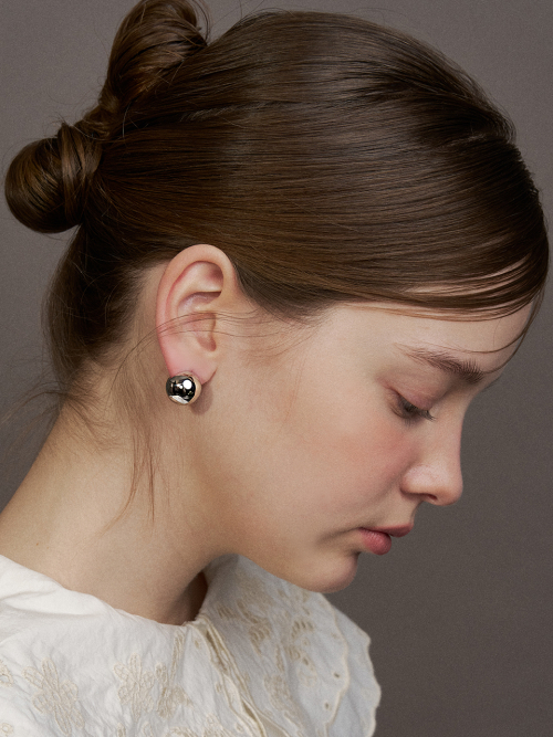 Big metal ball earring