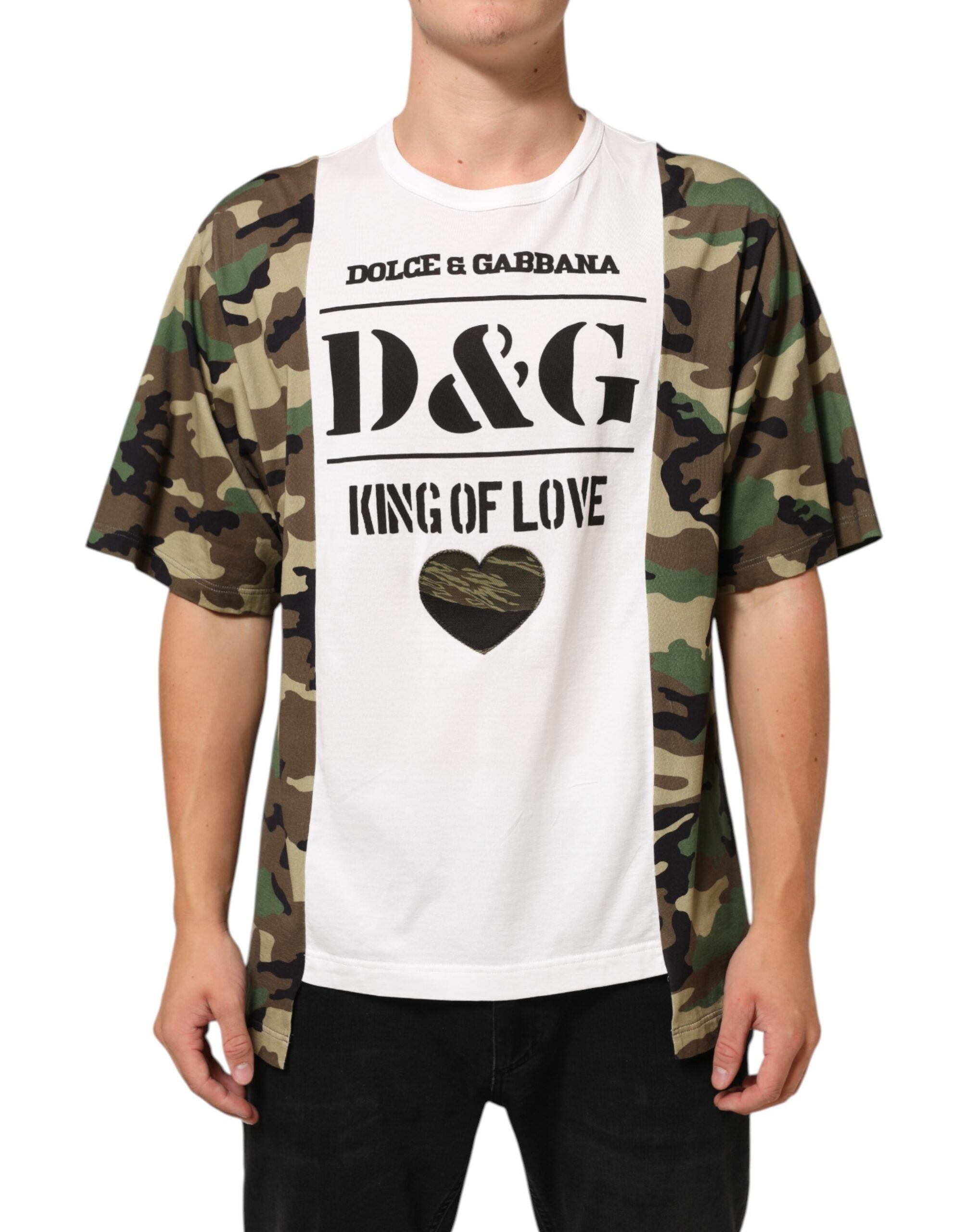 Logo-Print Camouflage T-Shirt — White