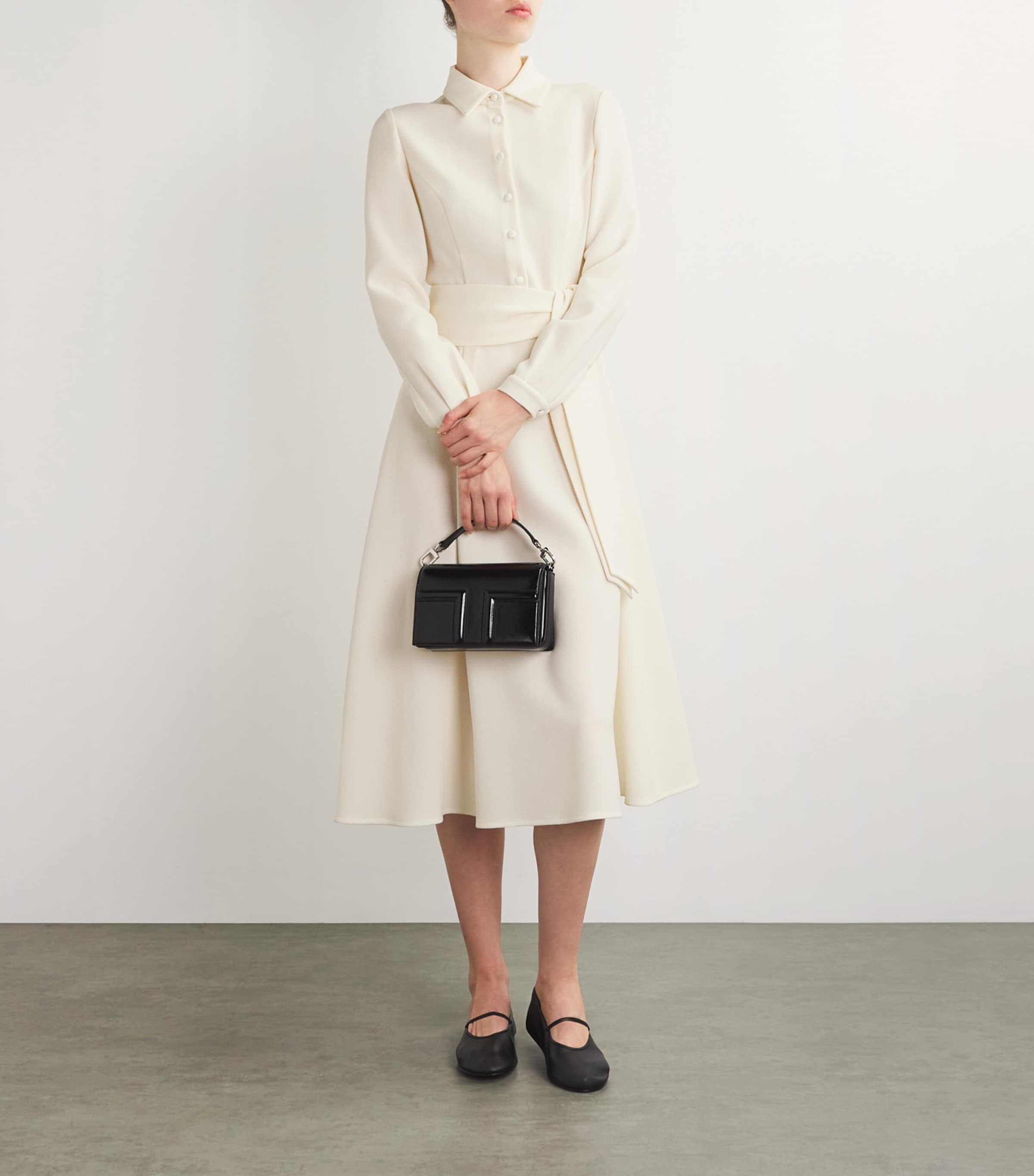 Wool Tailored Midi Dress