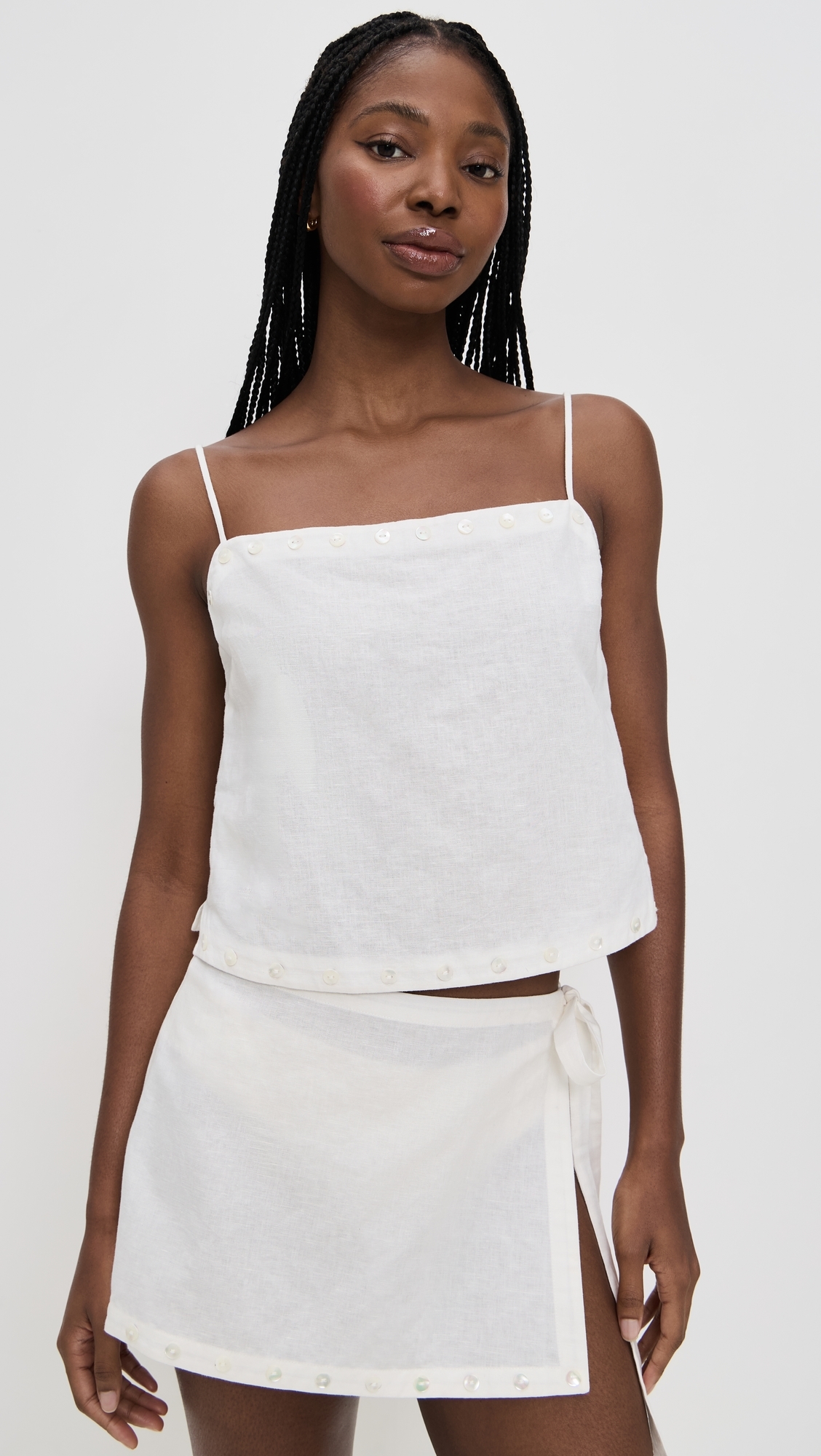 Kirra Linen Tank Ivory