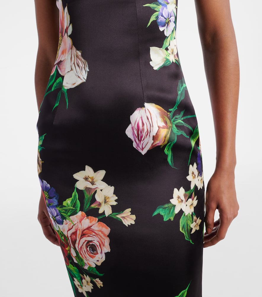 Floral satin midi dress
