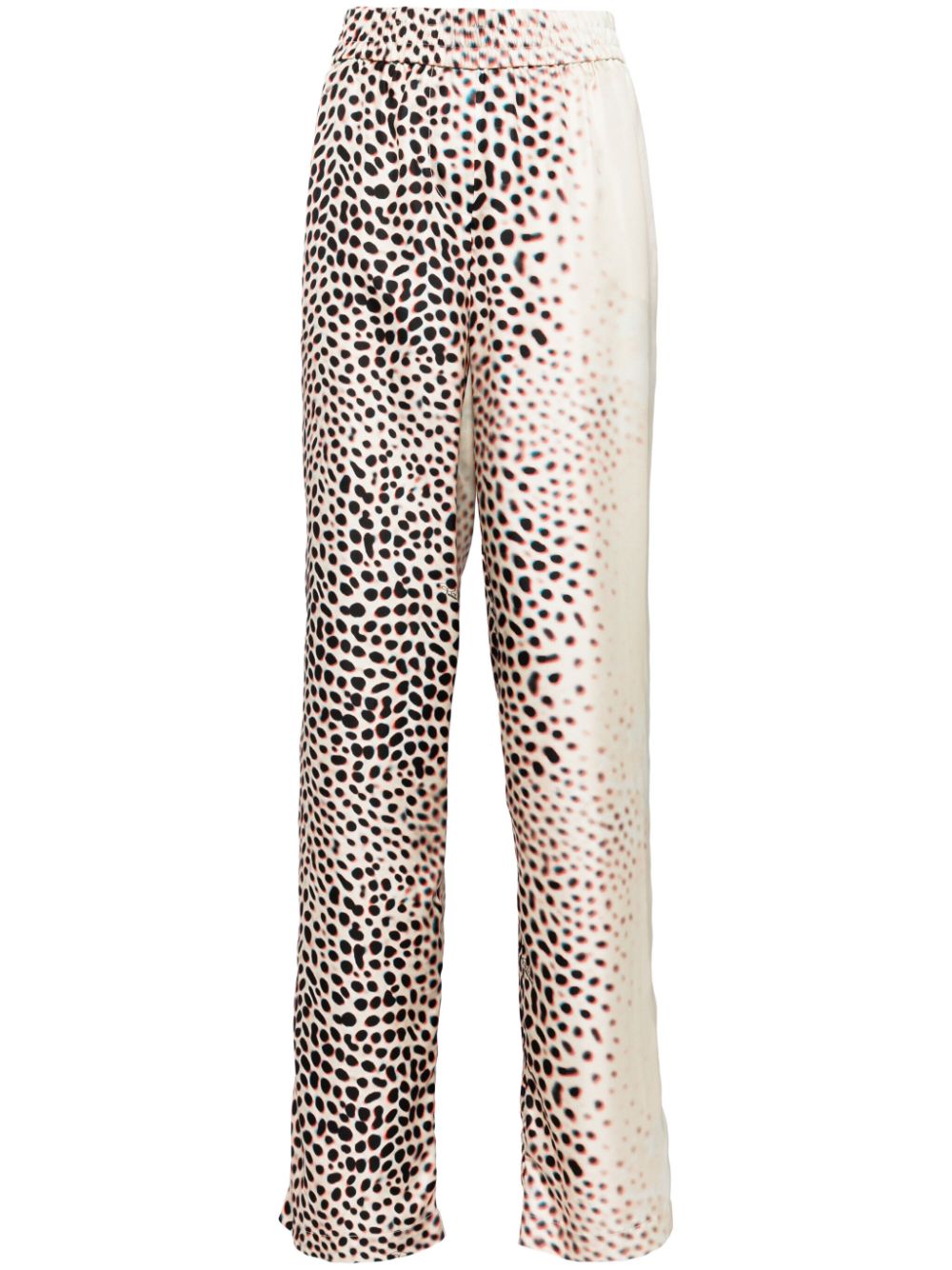 Graphic-print straight trousers - Neutrals