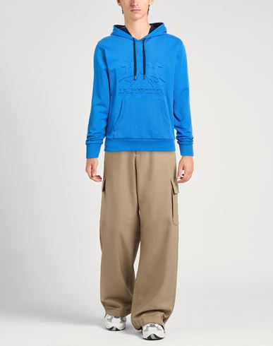 Man Sweatshirt Azure Size L Cotton