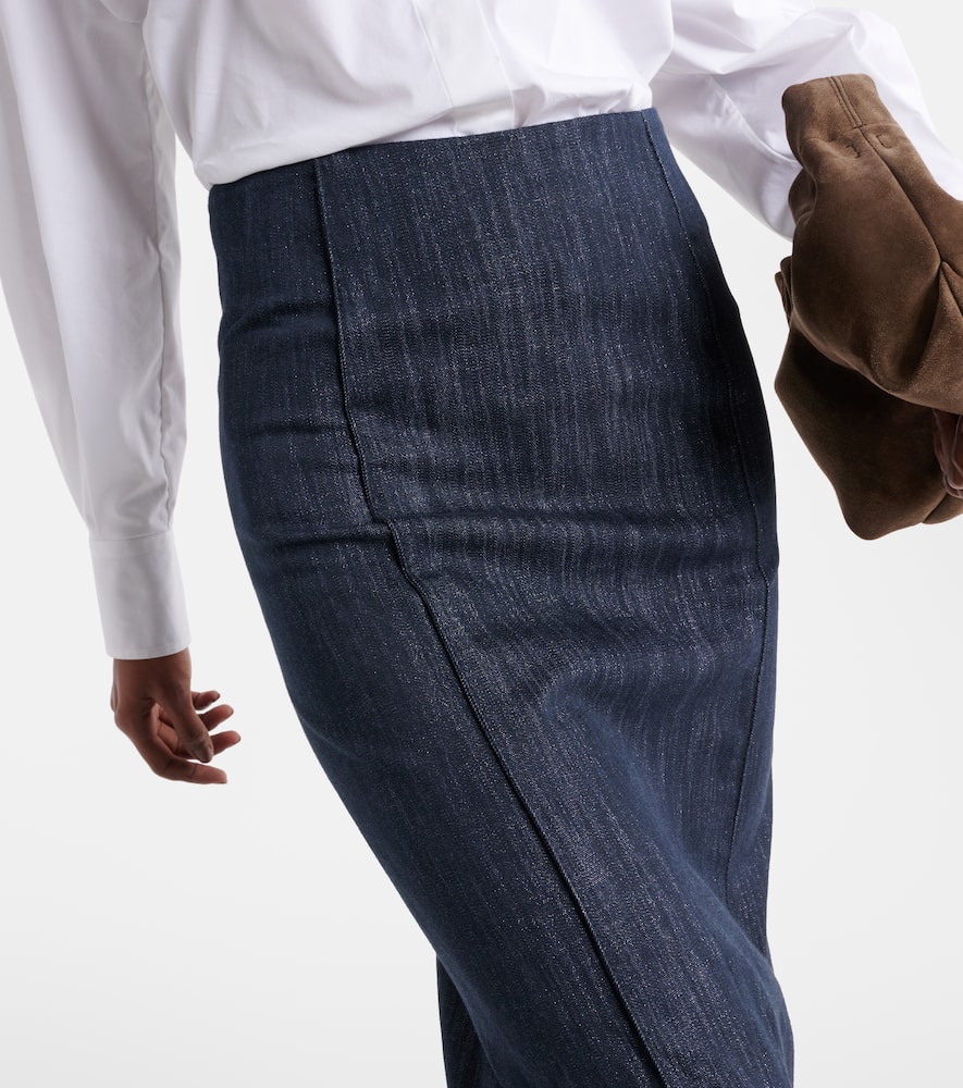 Cotton-blend maxi skirt