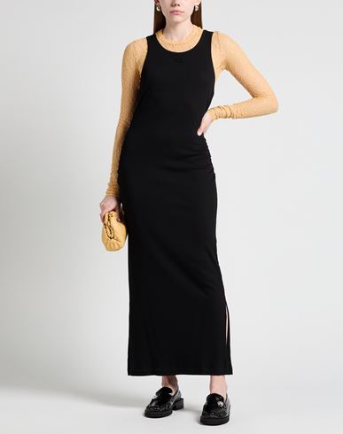 Ganni Woman Maxi dress Black Size S Organic cotton, Elastane