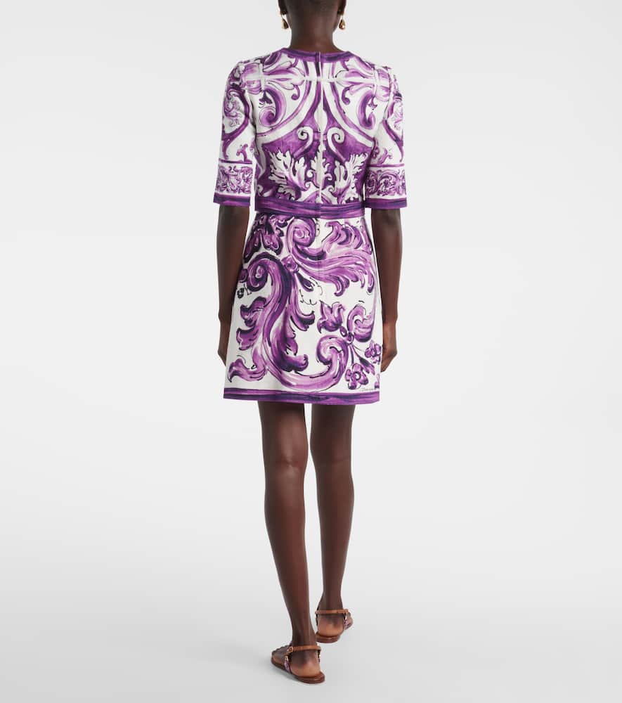 Majolica cotton-blend minidress