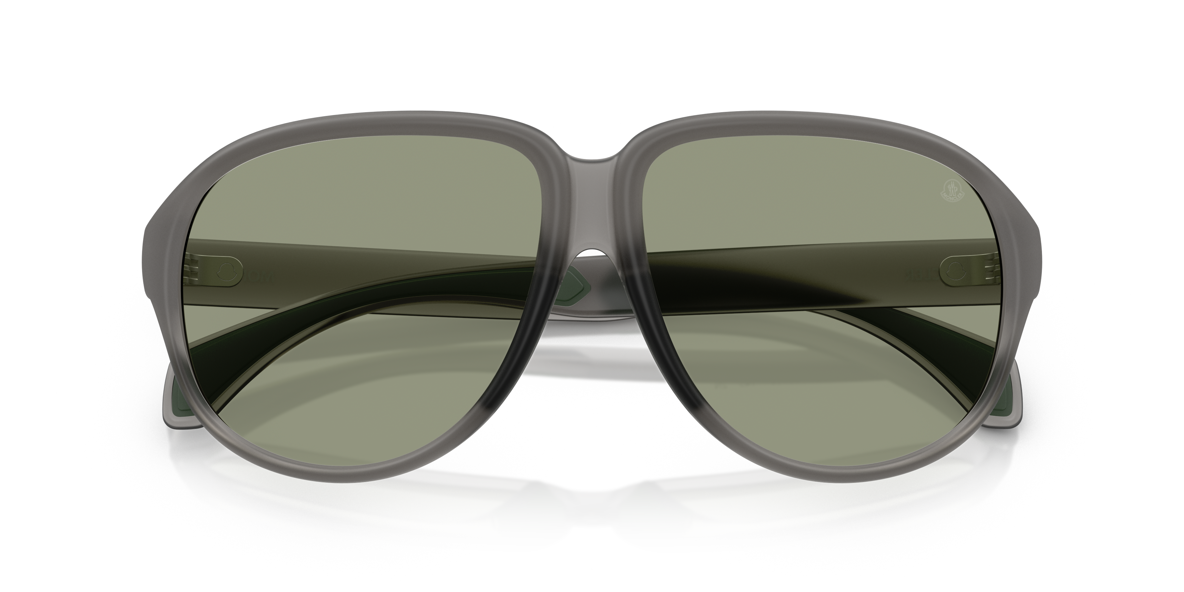 Moncler Unisex Moncler ME8001 HALCYONNE 5003/2 Sunglasses Injected Grey Green Pilot Norma