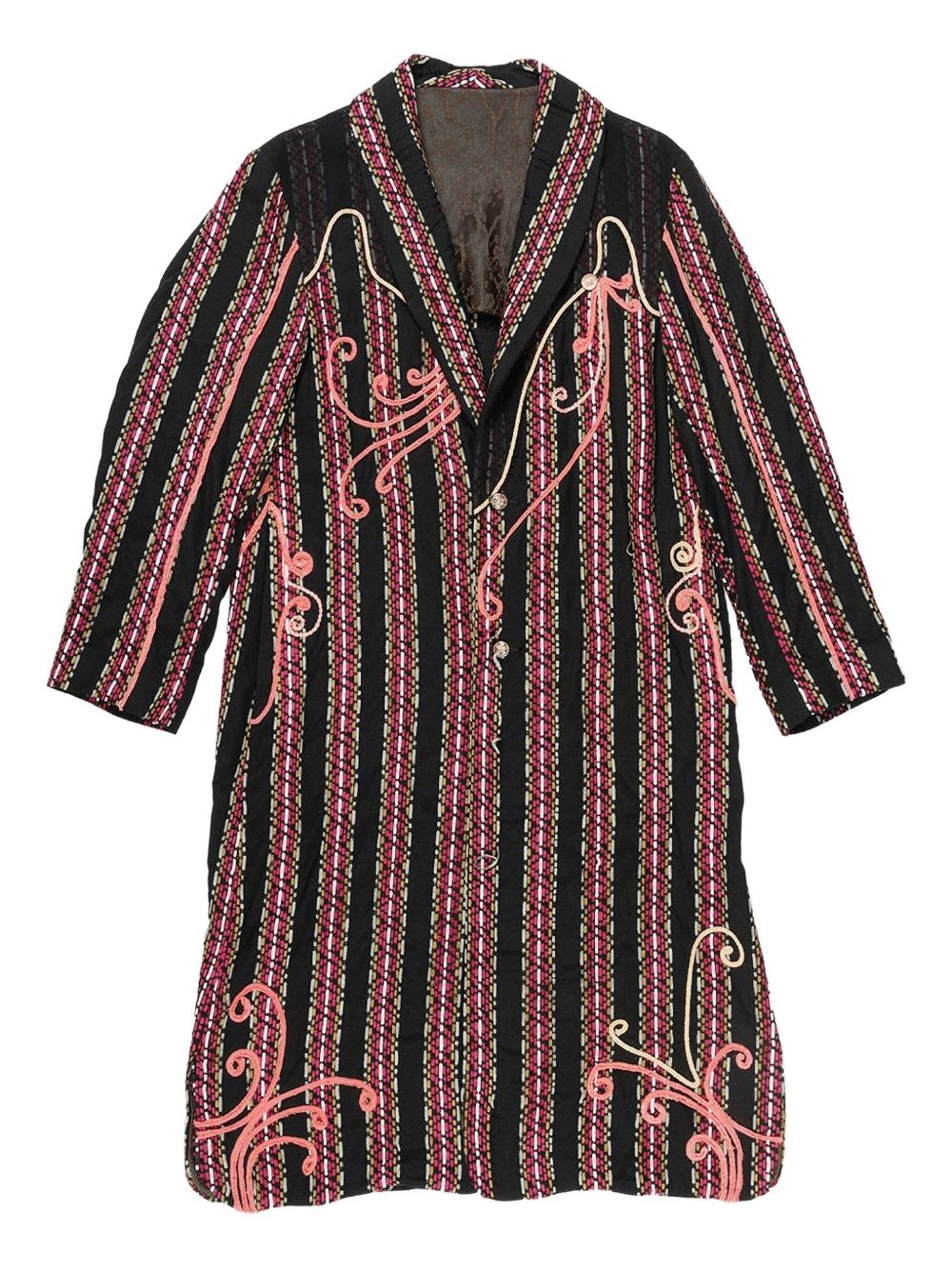 COMMUNS striped coat - Black