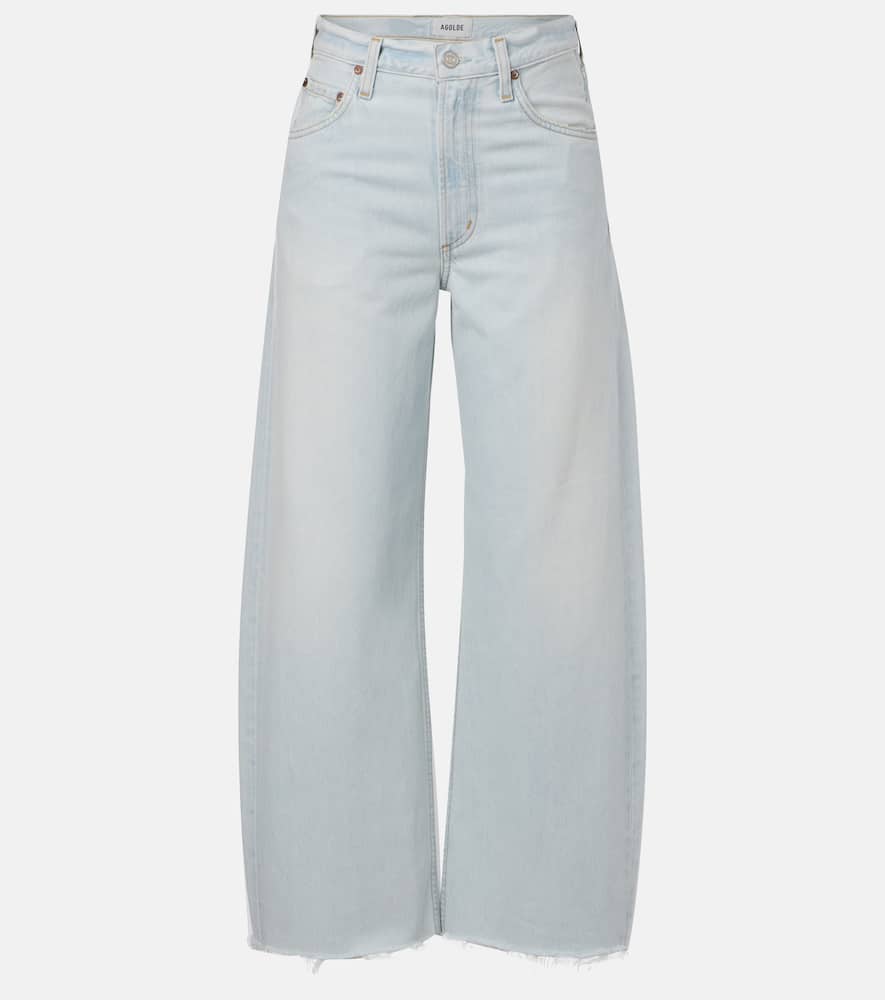 Mid-rise barrel-leg jeans