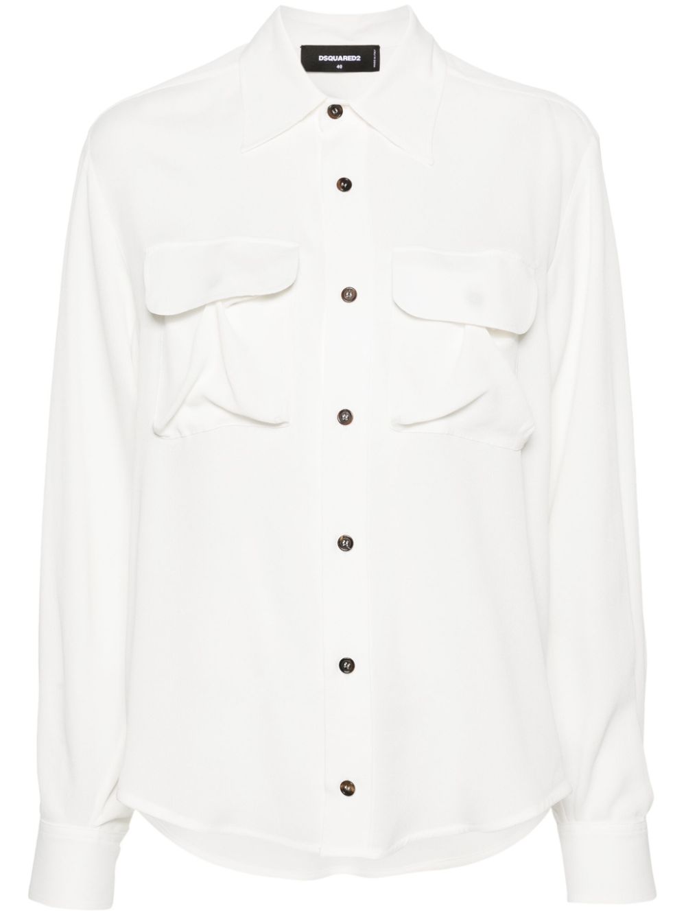 Pointed-collar shirt - White