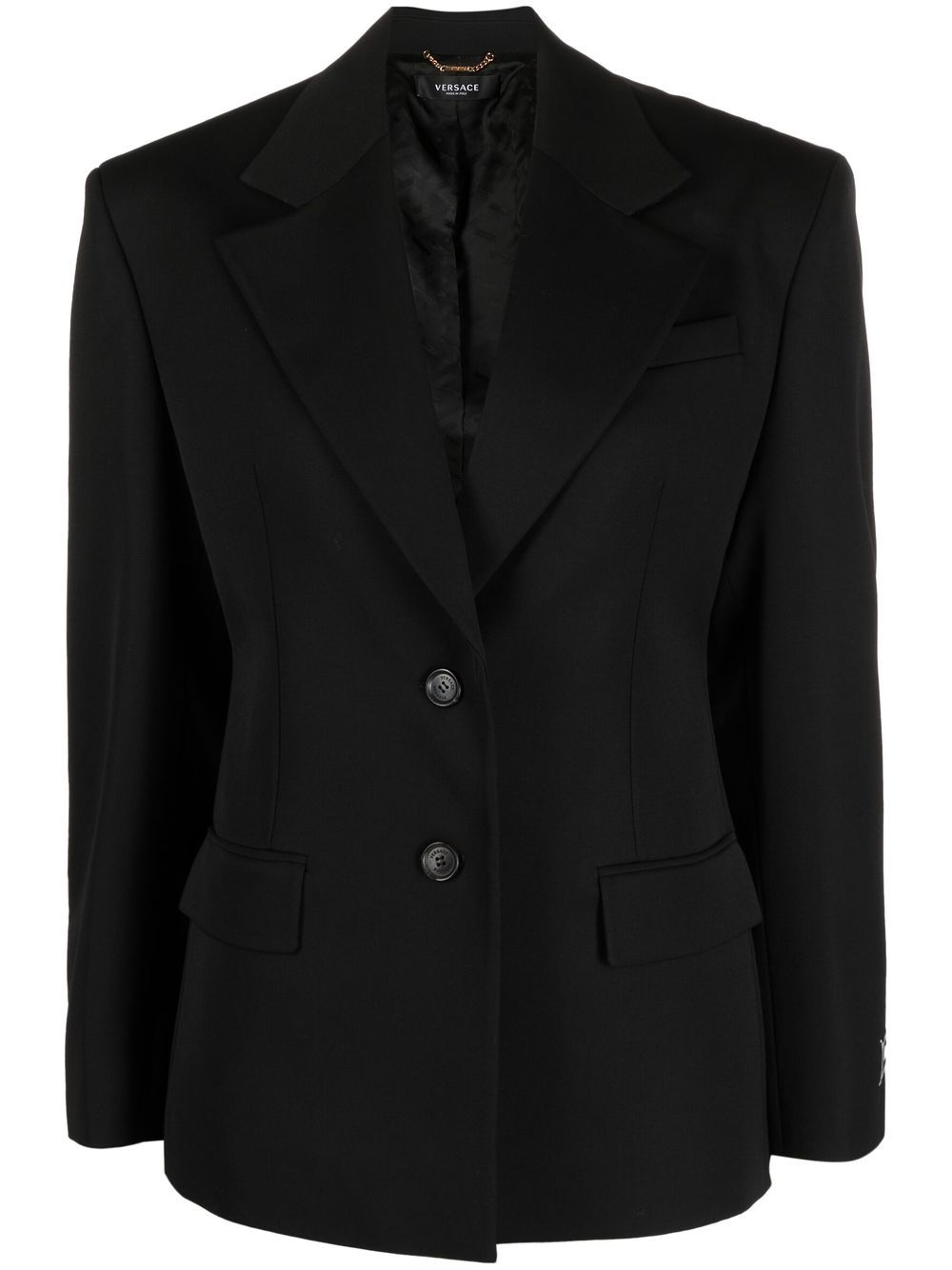 Single-breasted wool blazer - Black