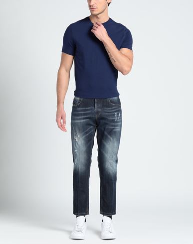 Man Jeans Blue Size 40 Cotton, Elastane