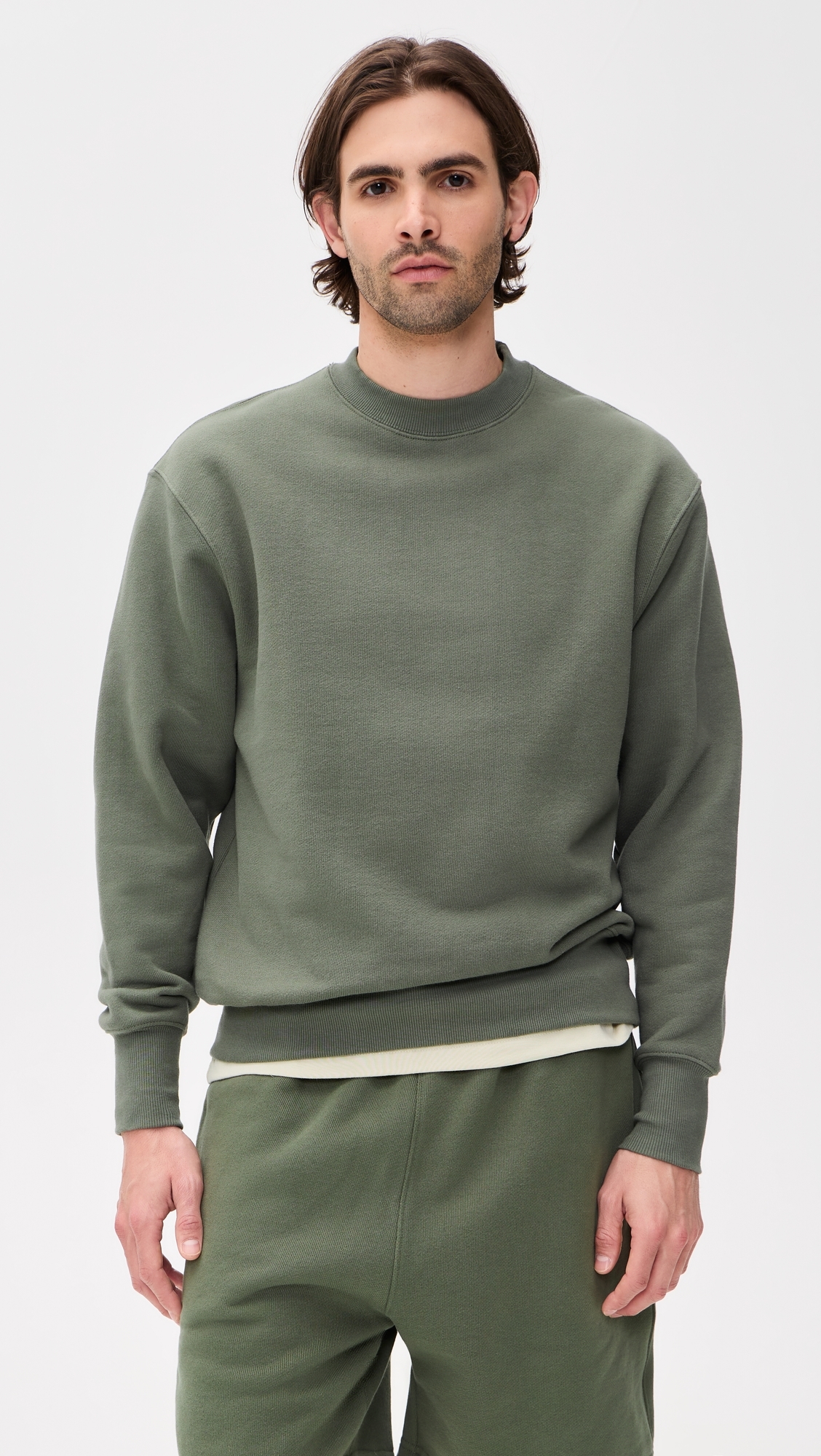 Loopback Crewneck Sweatshirt Olive