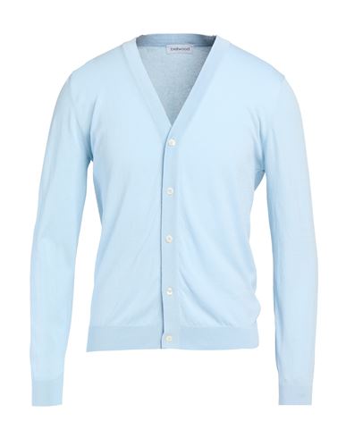 Man Cardigan Sky blue Size 38 Cotton
