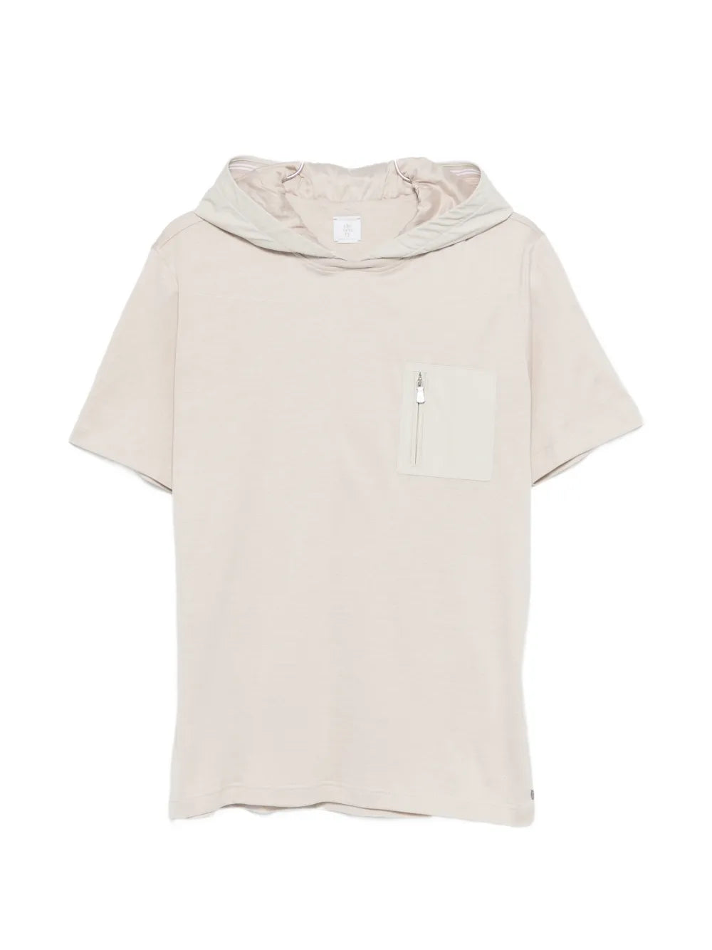Hooded Zip-Pocket Hoodie — Taupe