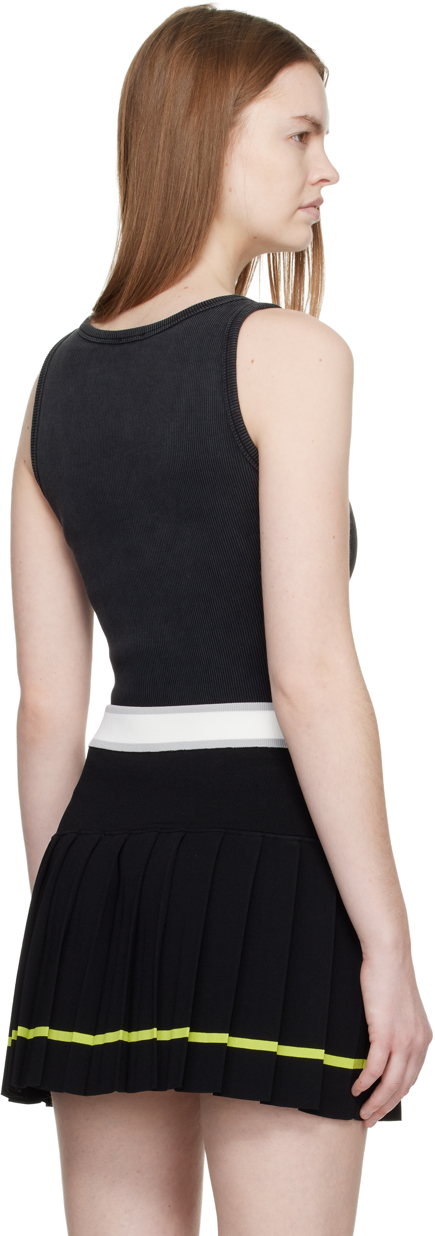 Black Corrosion Ribbed Tank Top