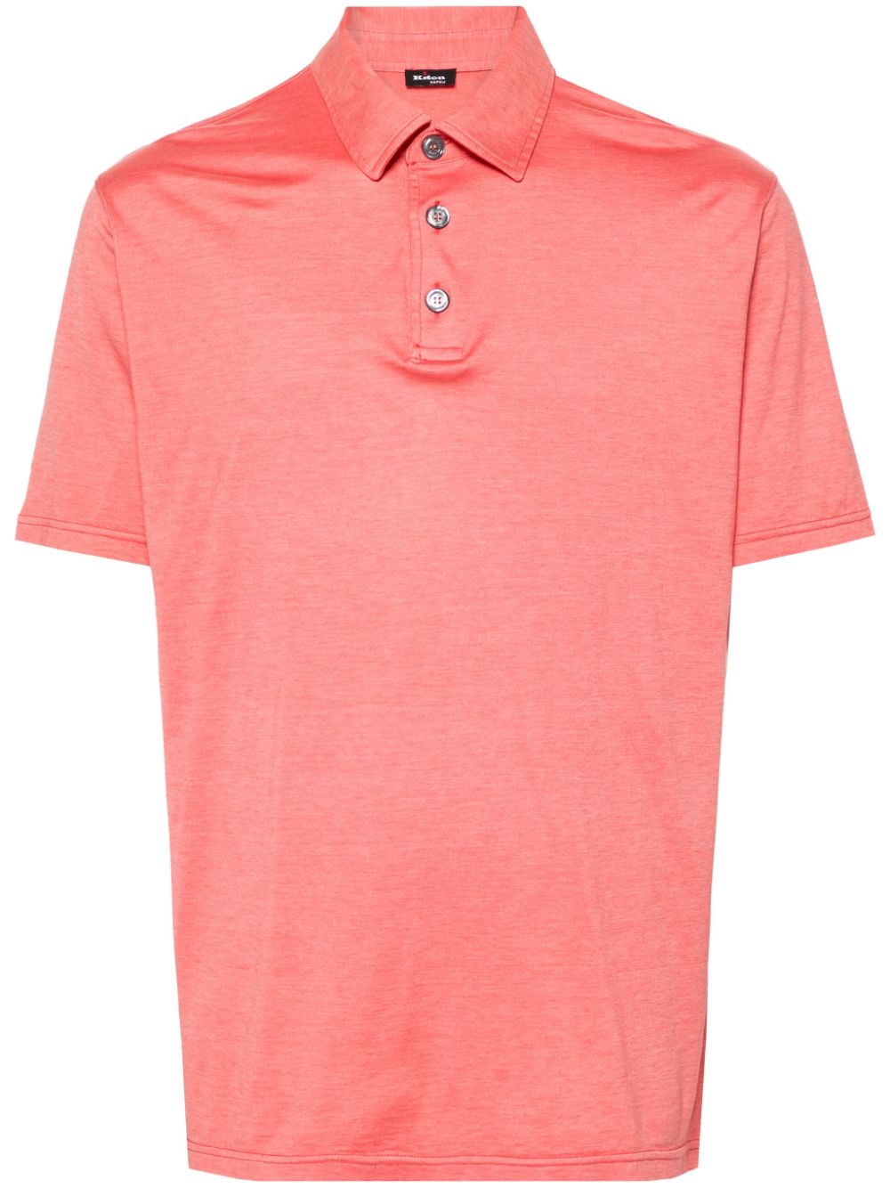 Mélange jersey polo shirt - Red