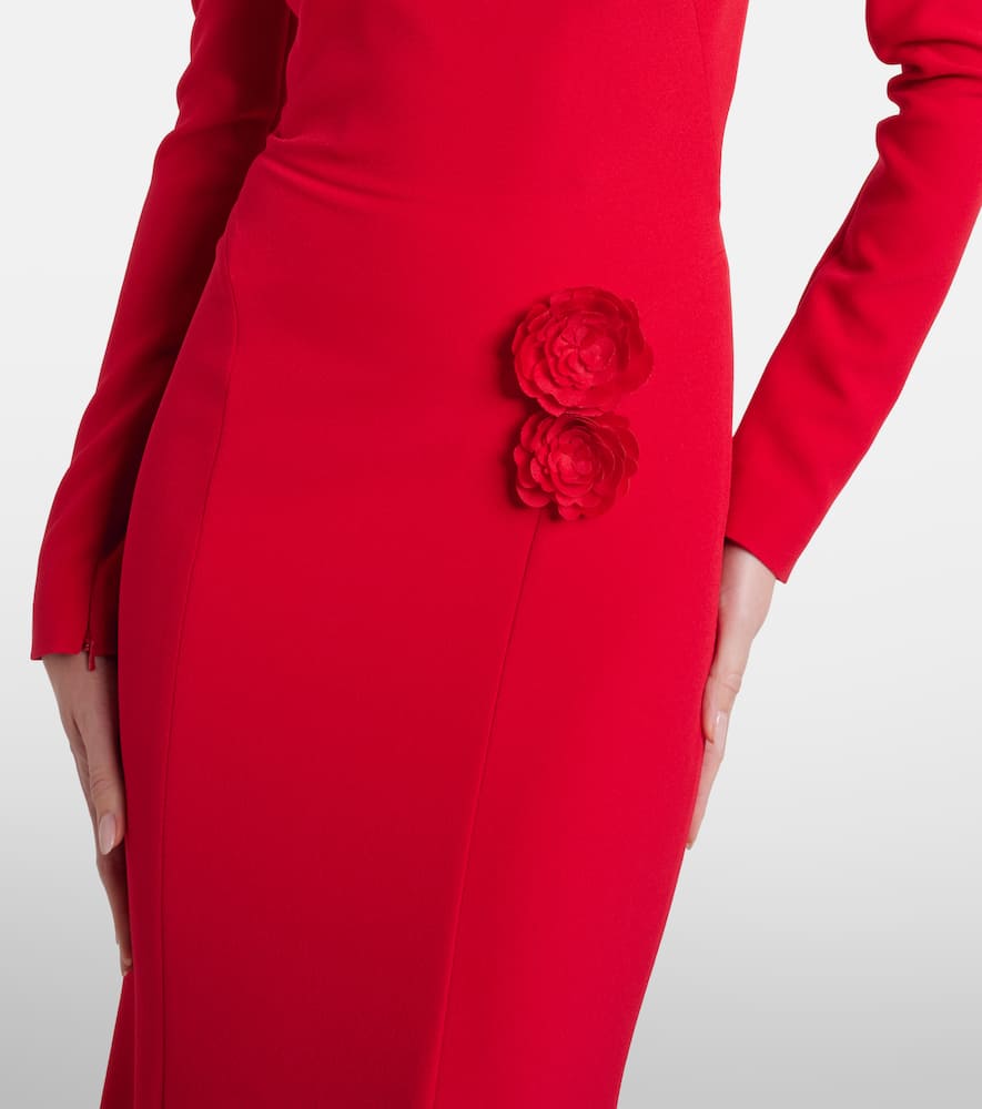 Rory floral-appliqué crêpe gown