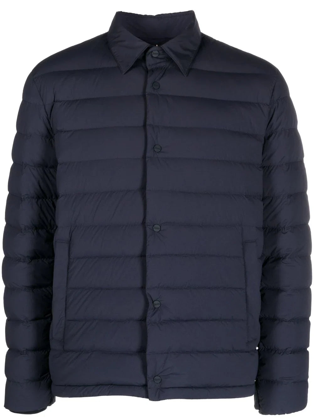 Padded Down-Feather Down Jacket — Navy