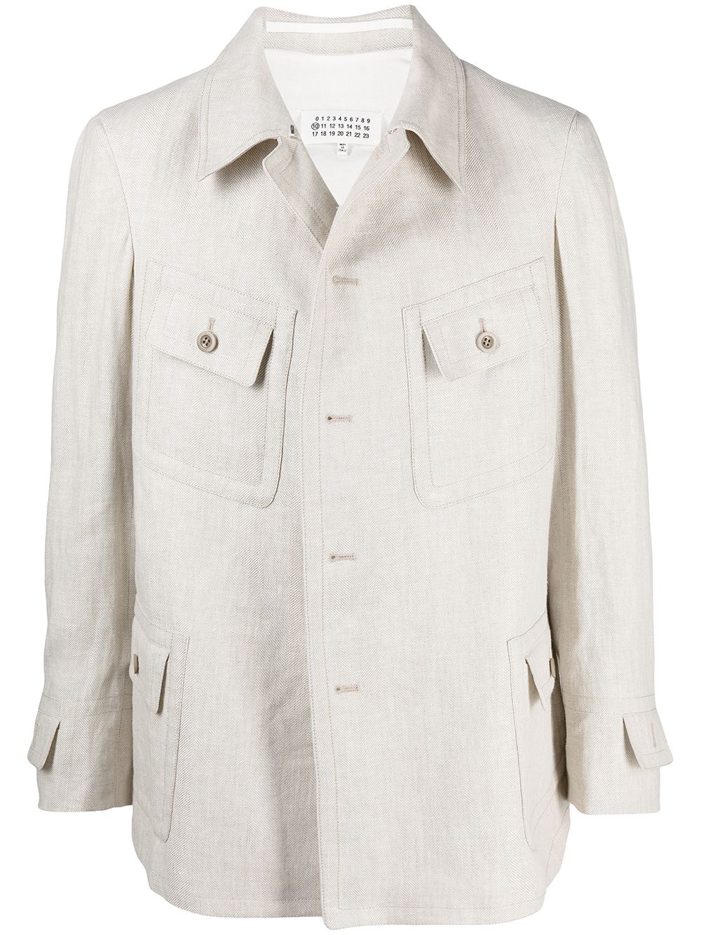 Single-breasted shirt jacket - Neutrals