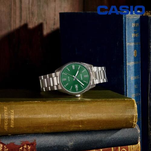 Casio 백화점AS 카시오 빈티지 그린 MTP-1302PD-3AVDF 클래식 데일리 메탈시계 남여공용 손목시계 지코스모 공식수입