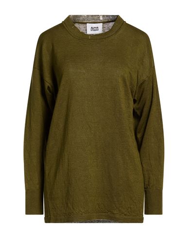 Woman Sweater Military green Size 8 Hemp