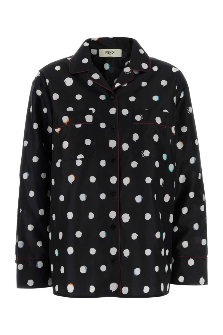 Fendi - long sleeve top polka dots chest pocket