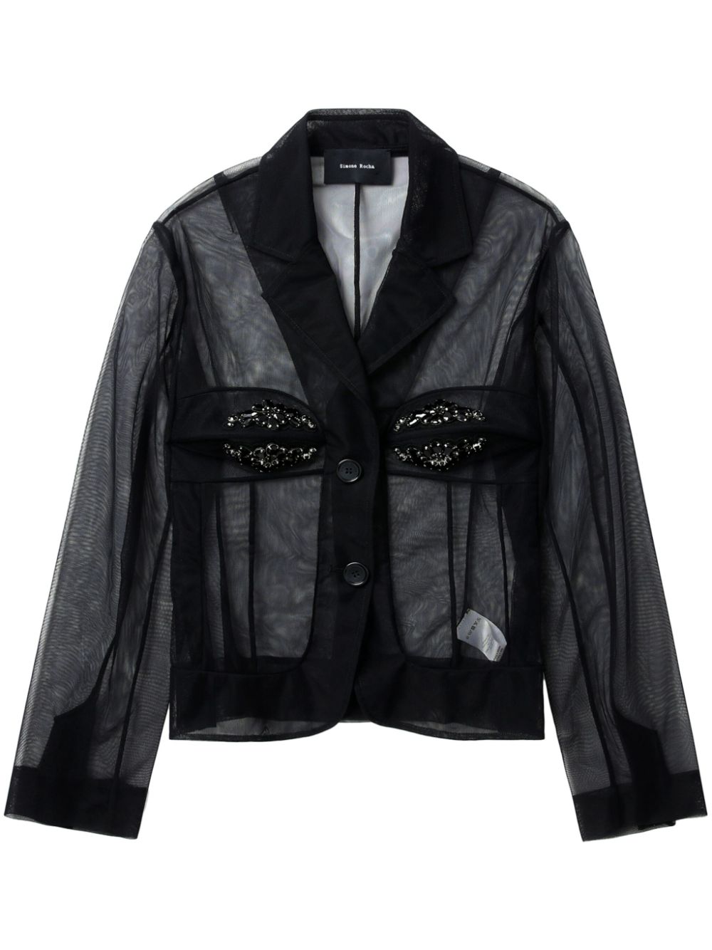 Embellished bust fitted jacket - Black