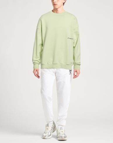 Man Sweatshirt Light green Size L Cotton, Elastane
