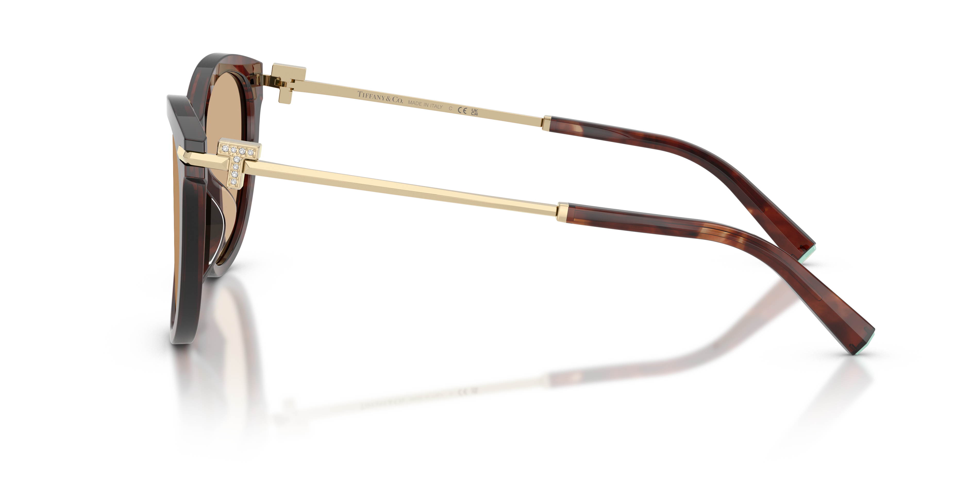 Tiffany Donna Tiffany TF4258BU 8421/8 Occhiali da sole Acetato Marrone Giallo Pantos Normale