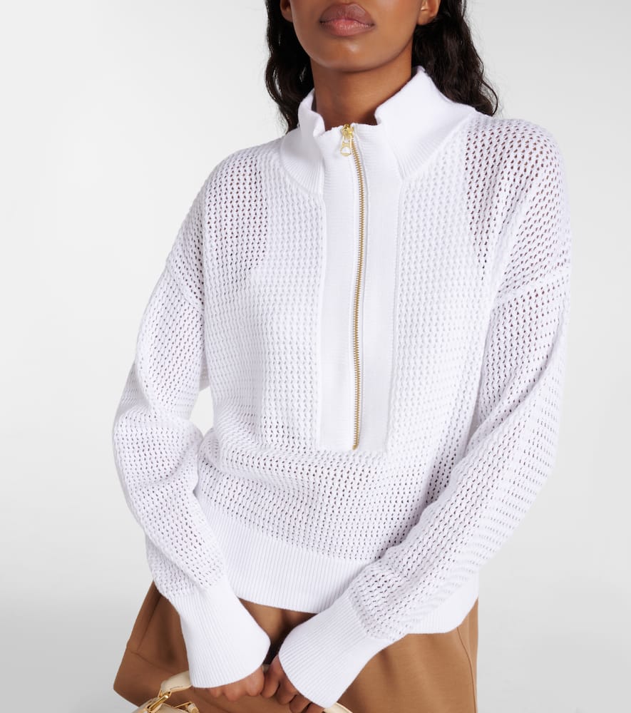 Aurora cotton half-zip sweater