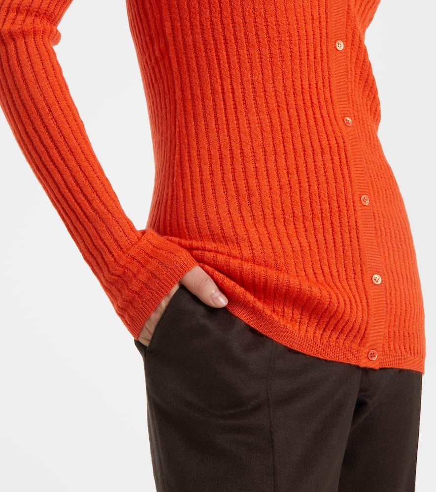 Emma pointelle cashmere and silk cardigan