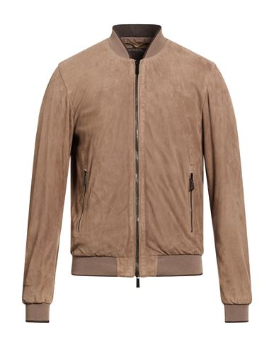 Man Jacket Taupe Size 38 Leather