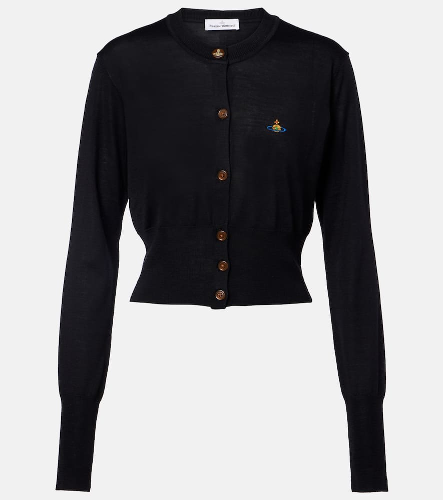 Bea cropped wool and silk cardigan
