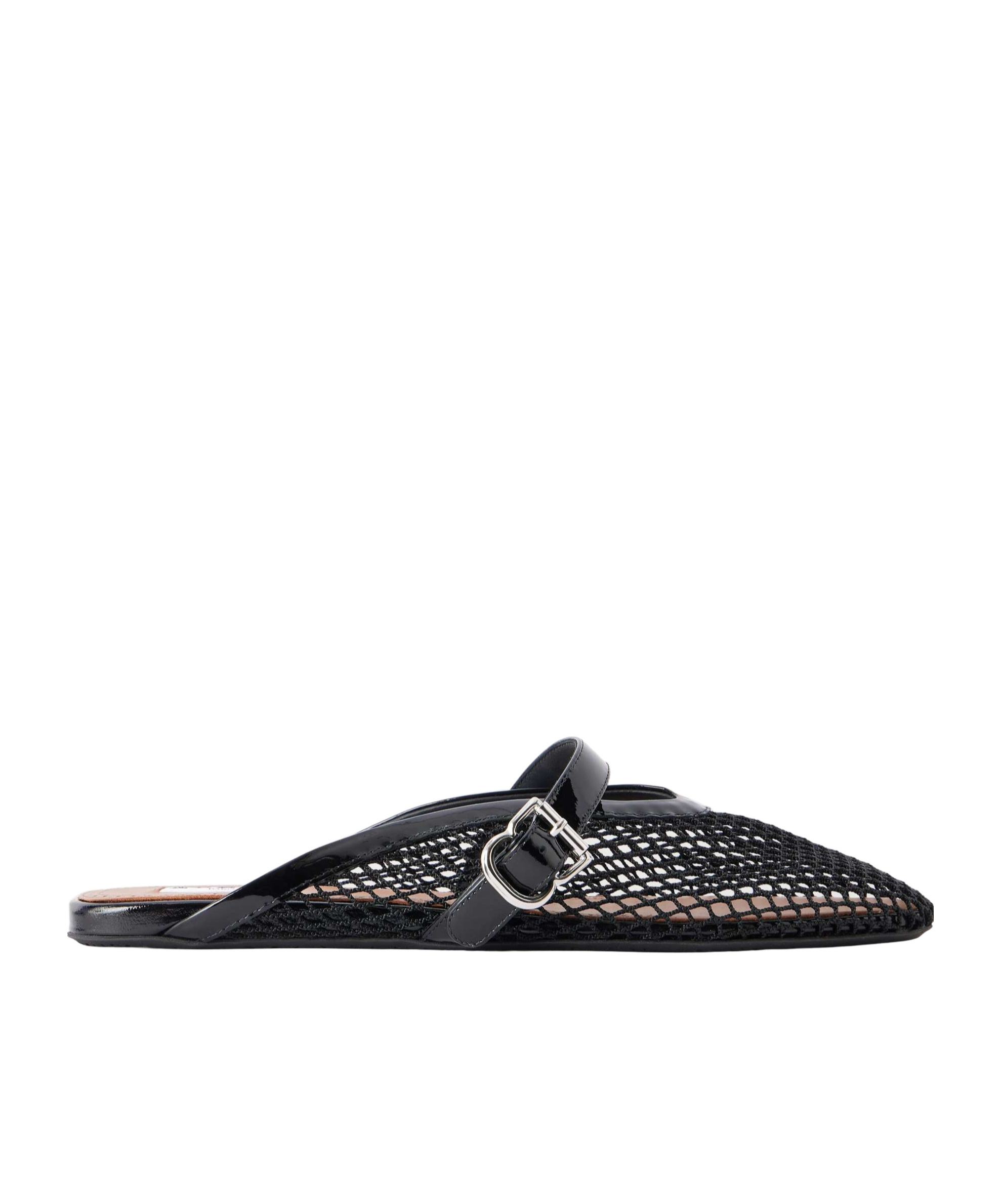 Fishnet flat mules