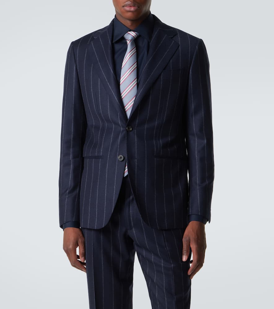 Pinstripe wool and cashmere suit