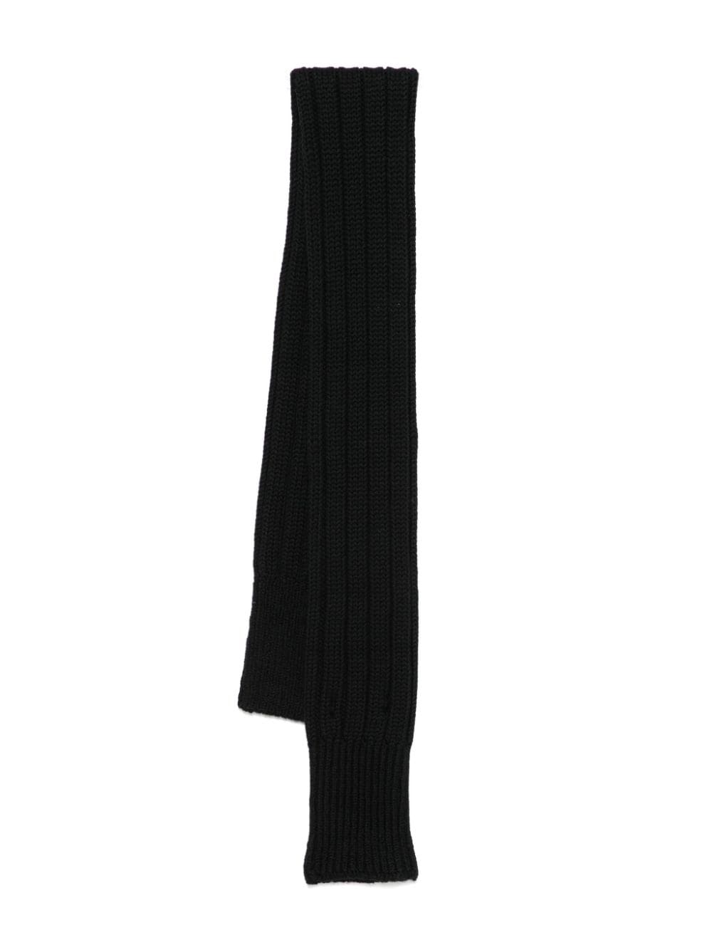 Ribbed-knit scarf - Black