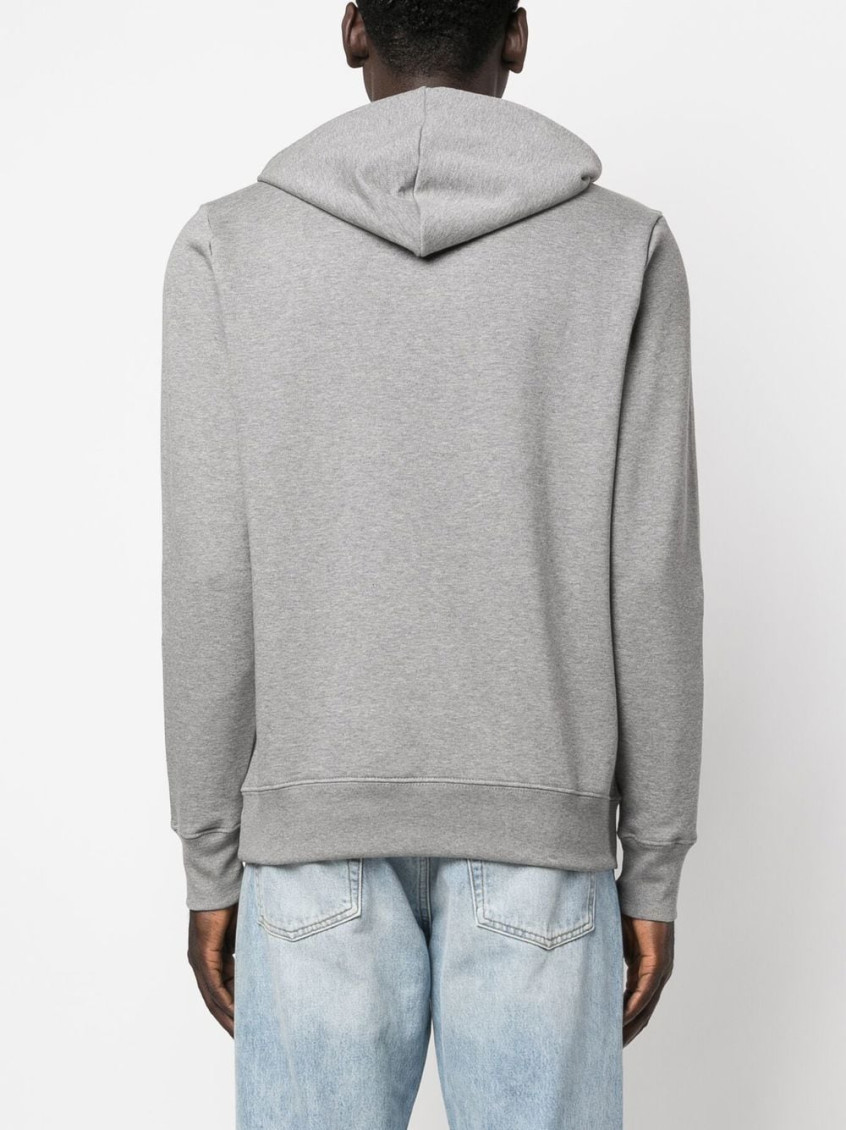 Grey Zebra logo cotton hoodie