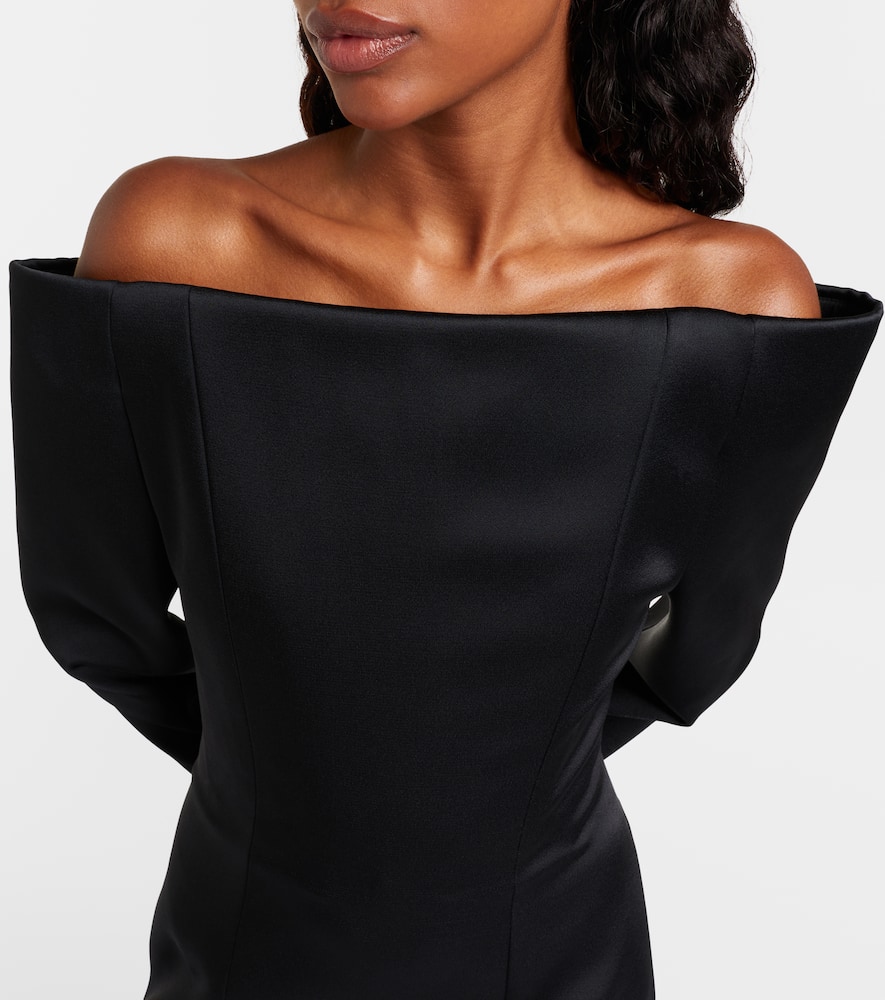 Off-shoulder satin minidress