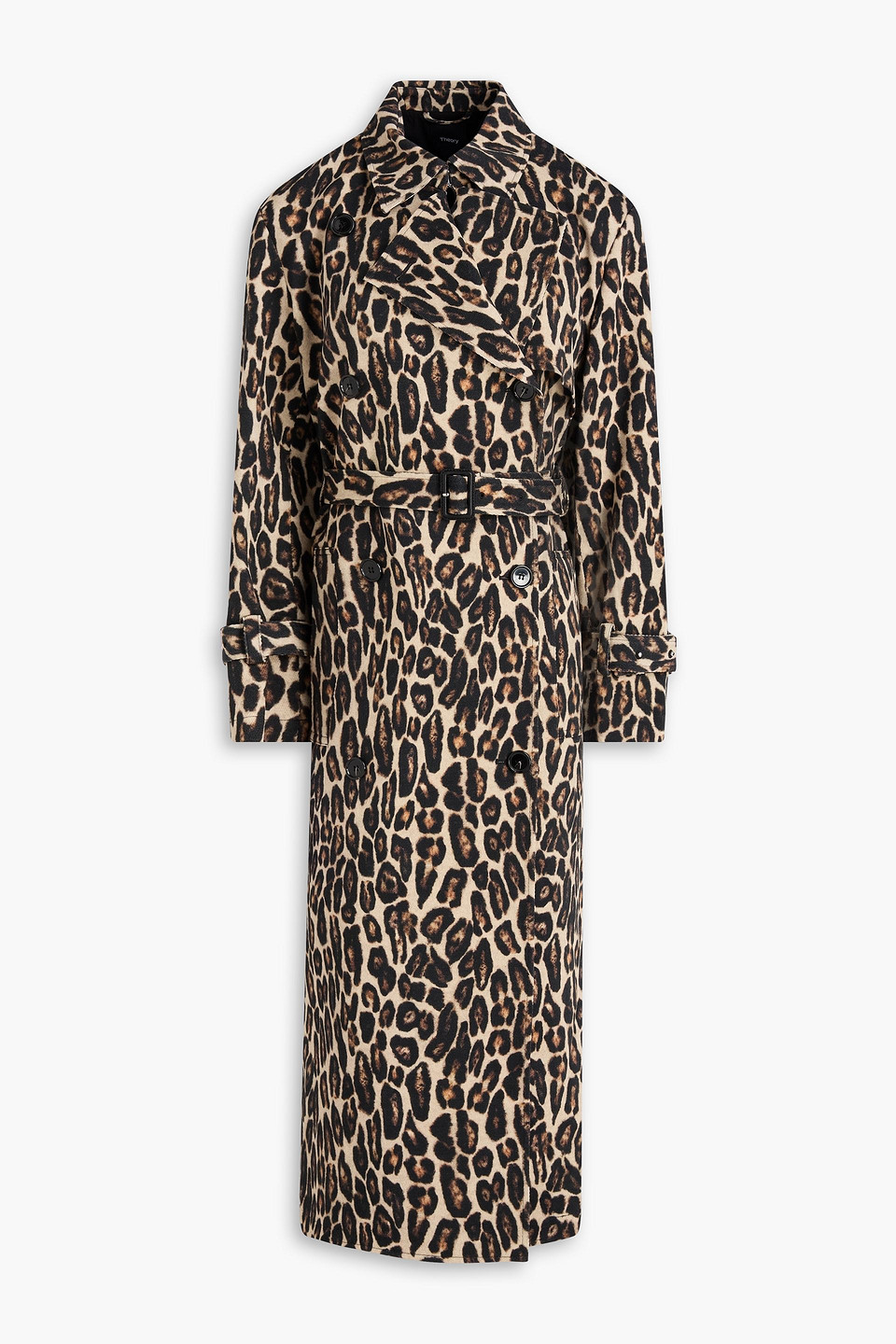 Leopard-print wool-blend twill trench coat - Animal print - M
