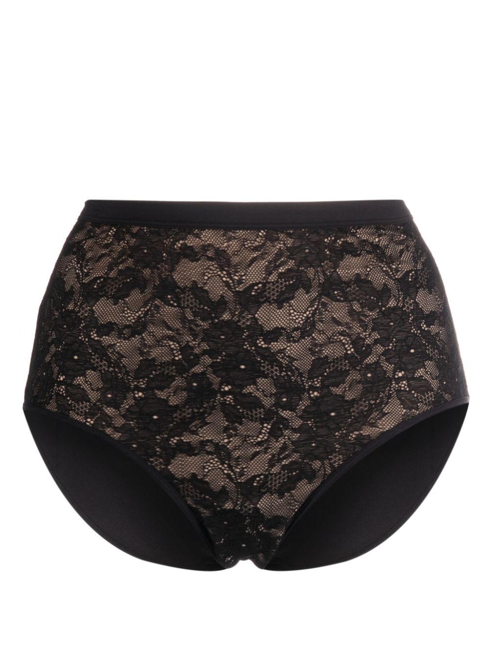 Taboo floral-lace high-waist briefs - Black