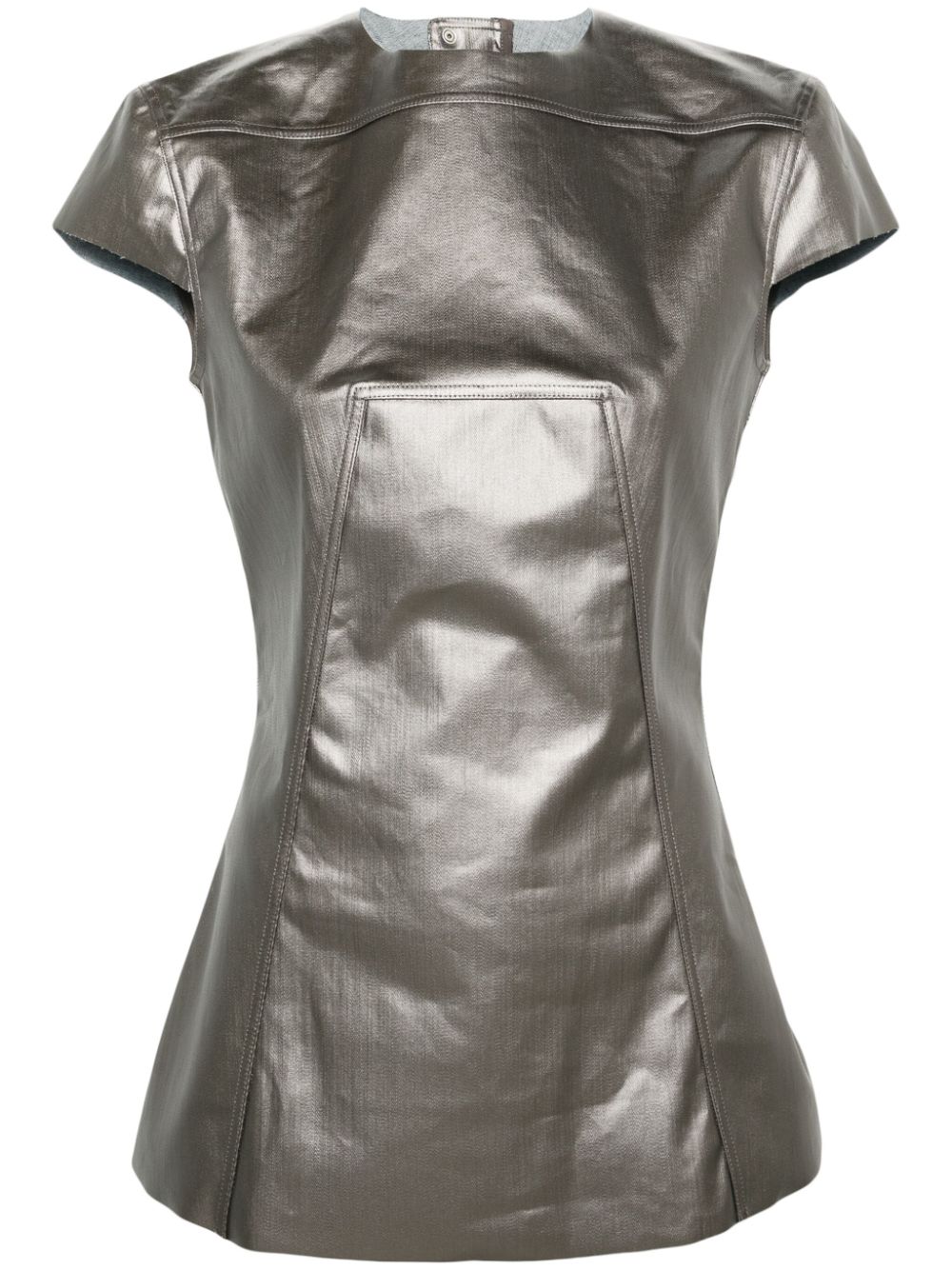 Edfu SS metallic-finish T-shirt - Silver