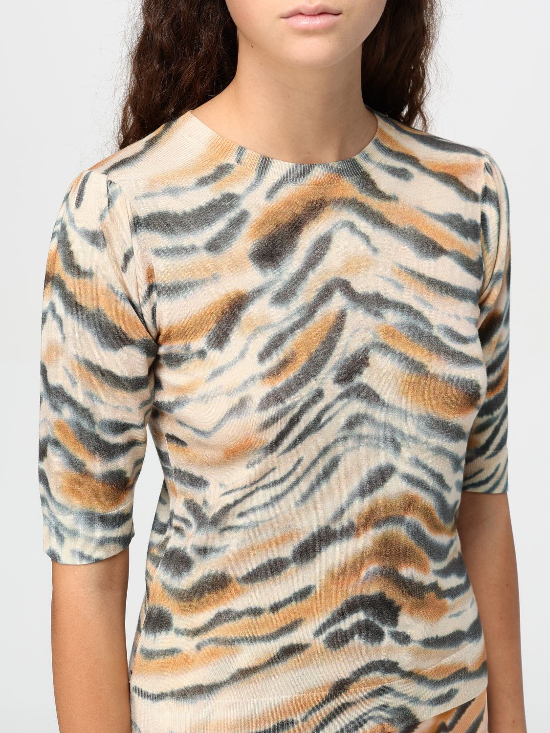 Tiger-print sweater - Neutrals