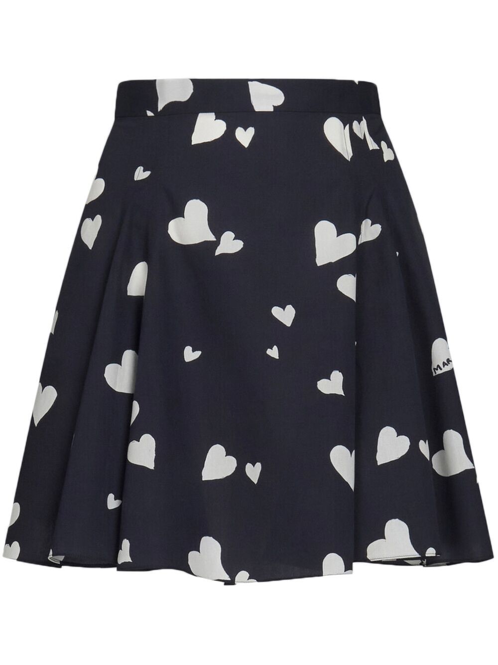 Heart-print mini skirt - Black