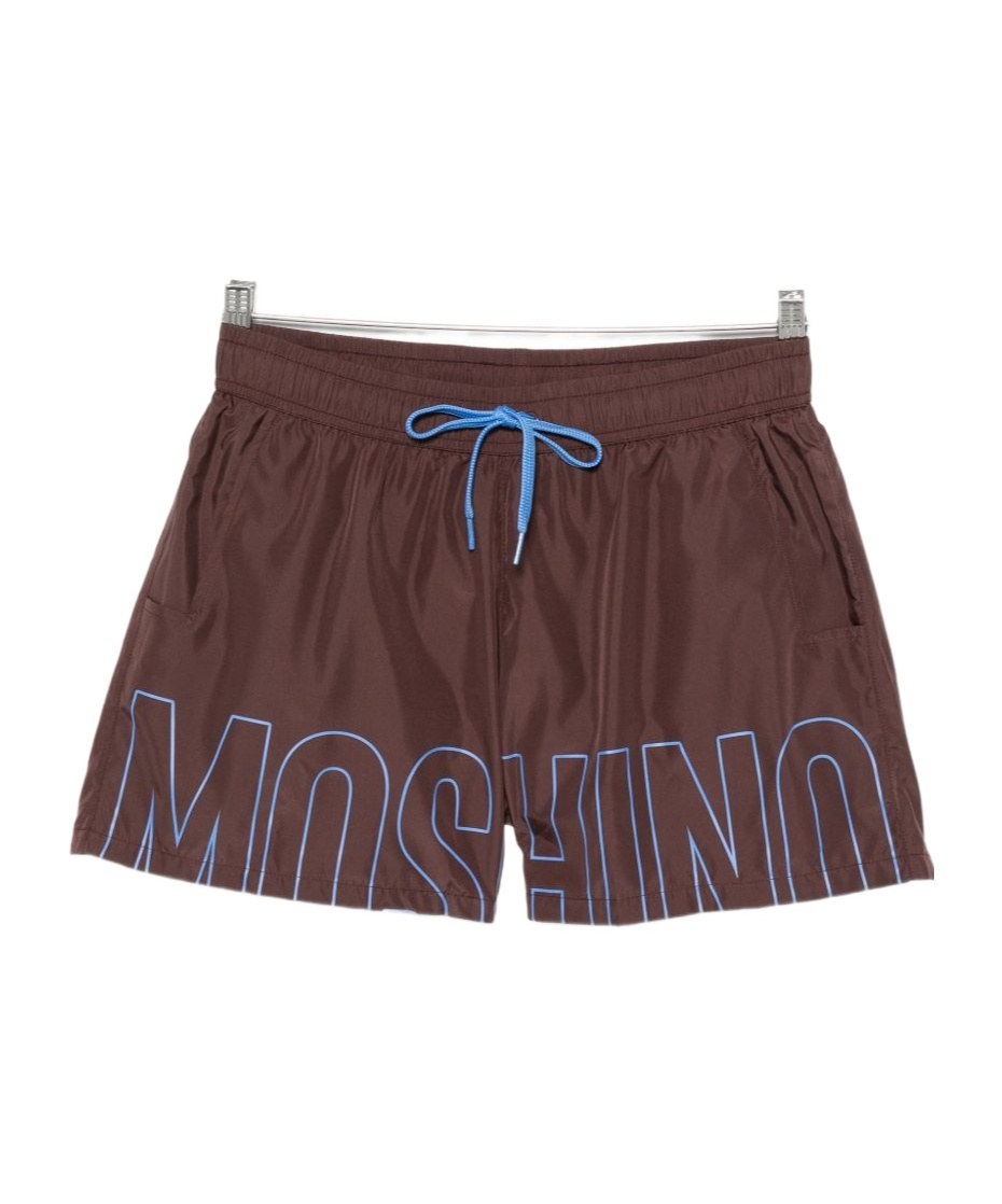 Logo-print drawstring swim trunks