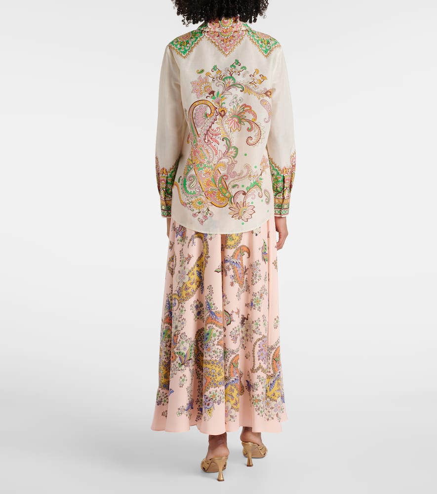Printed cotton and silk shirt