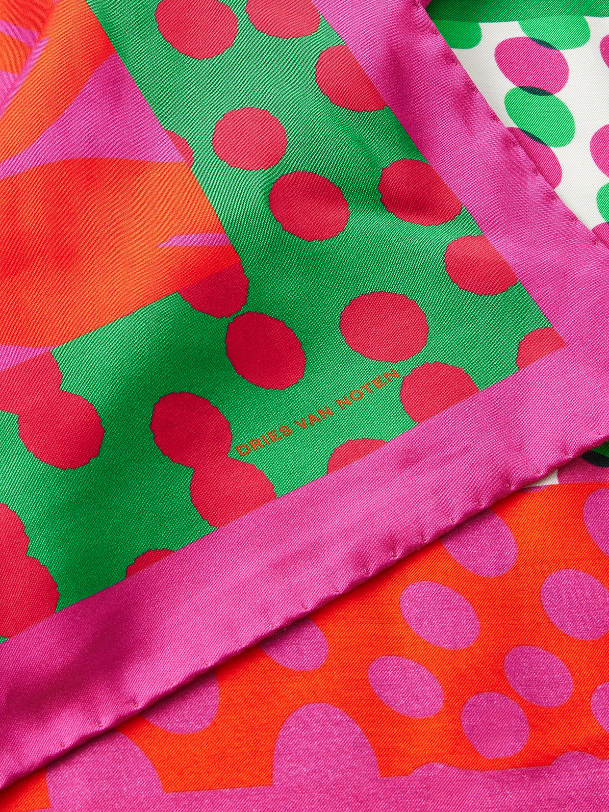 Polka-dot Printed Twill Scarf - Multi