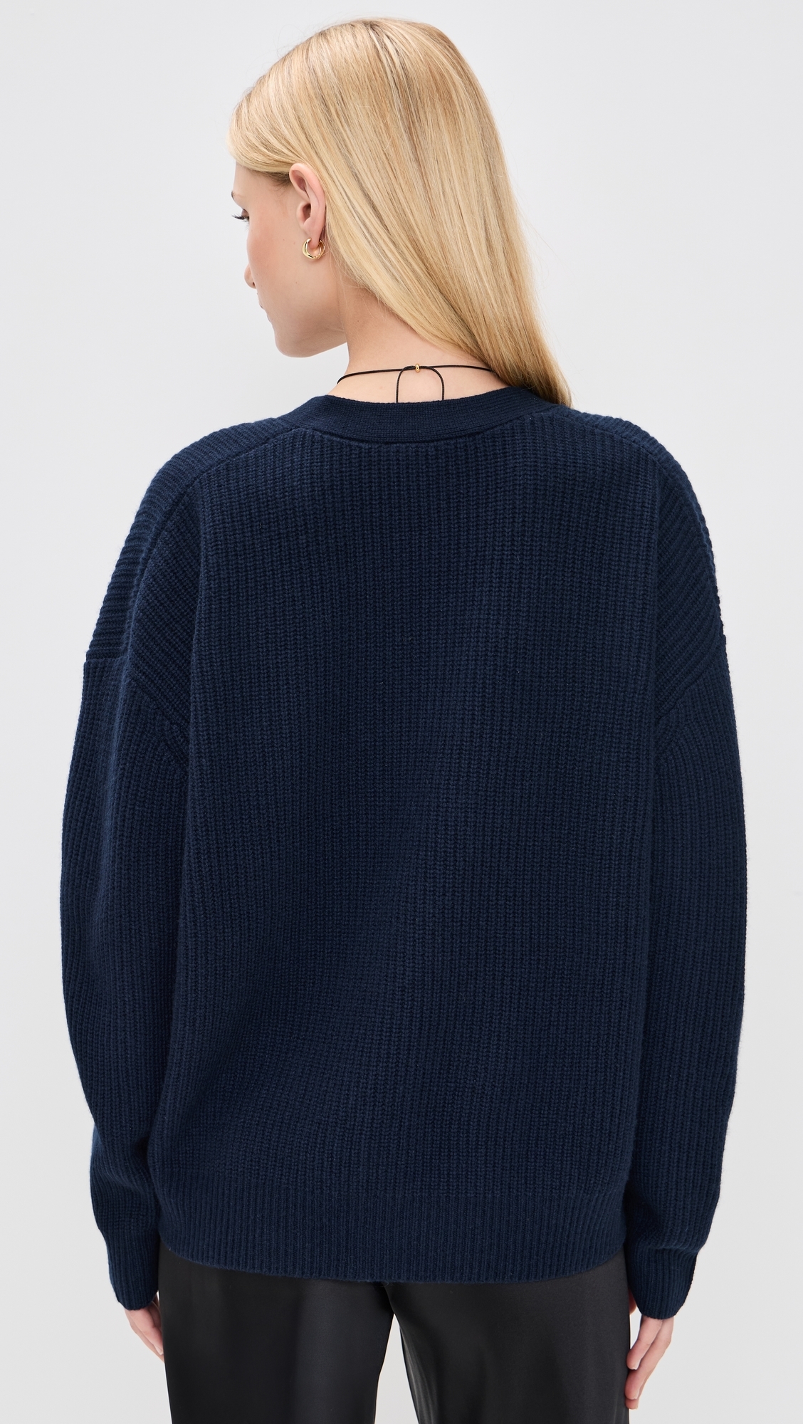 Cropped Cashmere Cocoon Cardigan Navy